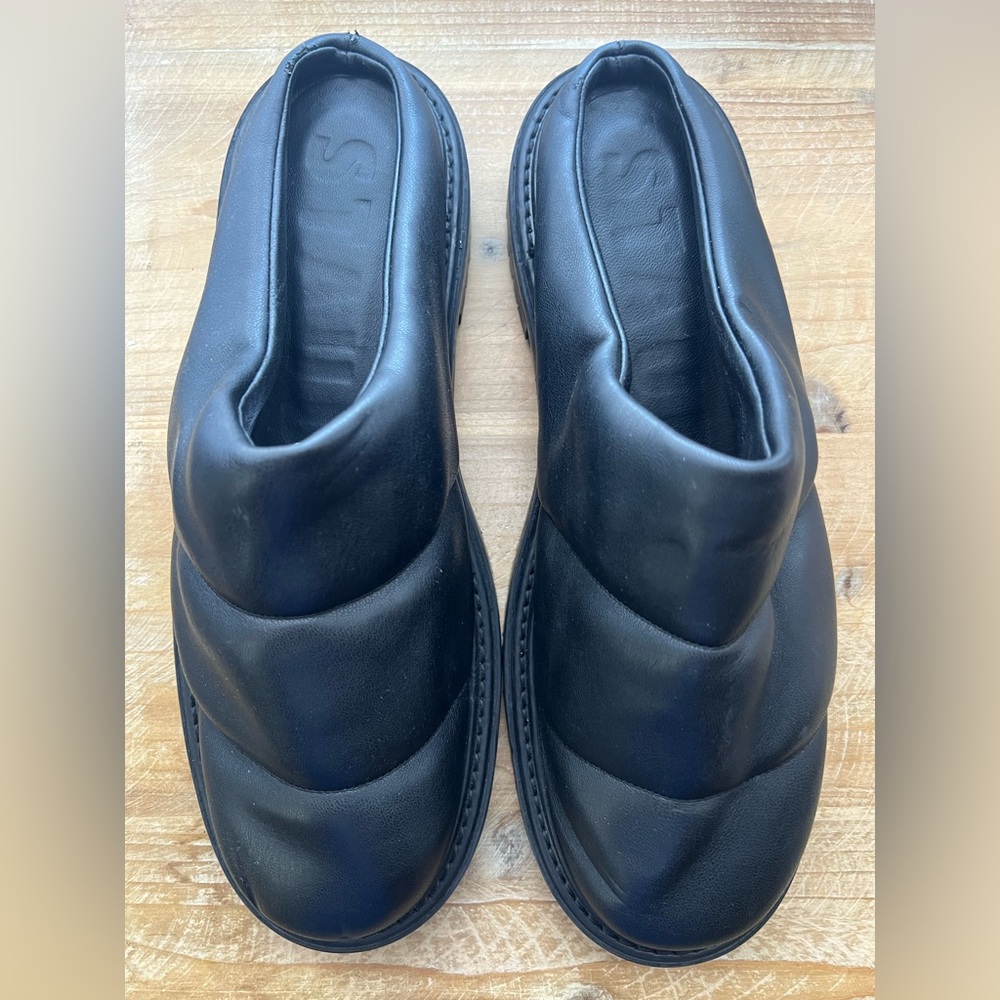STAUD Astro Quilted Puffer Mules In Black Size 40 New - Picture 3 of 11